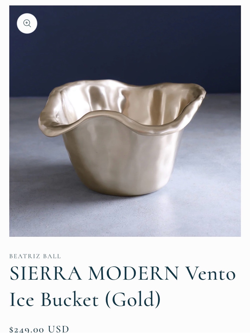Beatriz Ball SIERRA MODERN Vento Gold Ice Bucket